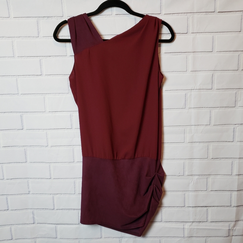 10. LENNY B PARIS Burgundy Dropped Waist Dress Size 2
